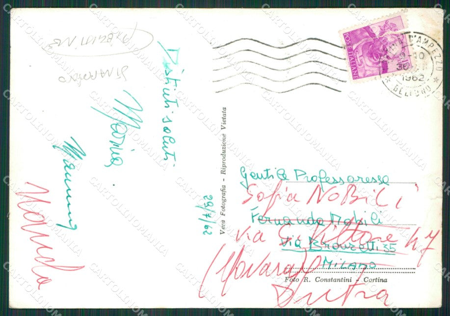 Belluno Cortina STRAPPINO PIEGHINE Foto FG cartolina KV7220 – retro
