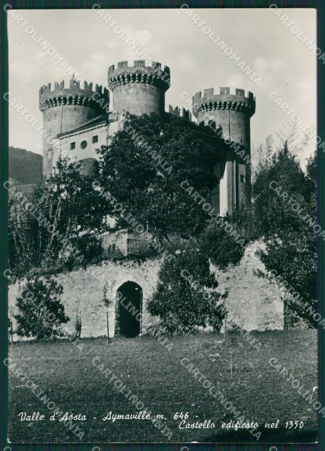 Aosta Aymaville Castello di Foto FG cartolina KV7228 – fronte