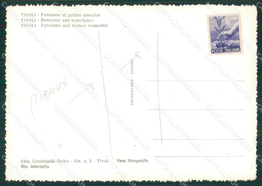 Roma Tivoli Cascate PIEGHE Foto FG cartolina KV7277 – retro