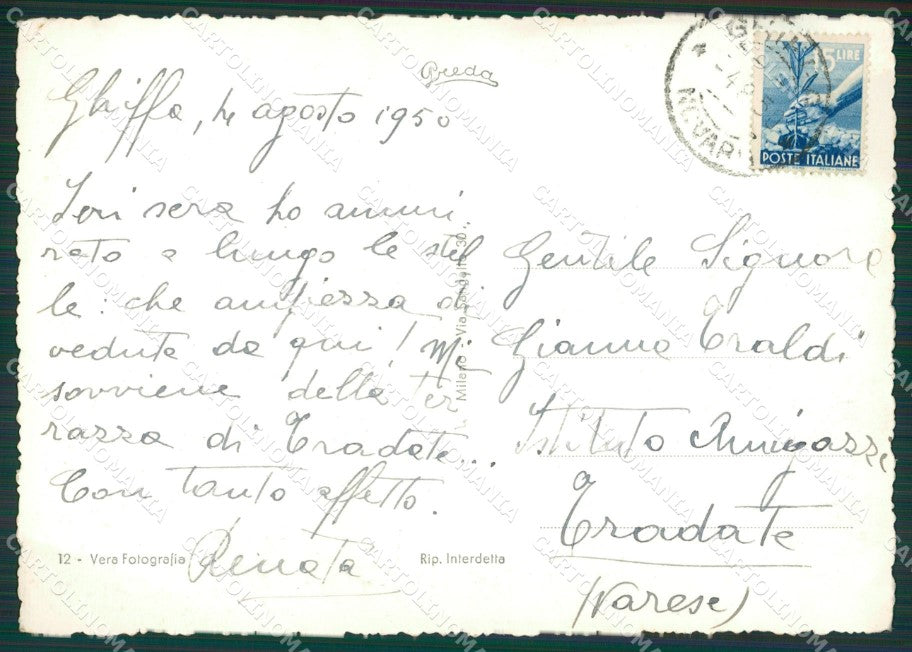 Verbania Ghiffa Lago Maggiore PIEGHINA Foto FG cartolina KV7303 – retro