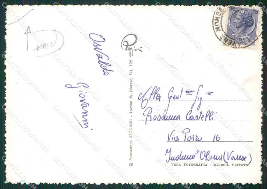 Varese Laveno Caldè Lago Maggiore PIEGA Foto FG cartolina KV7322 – retro