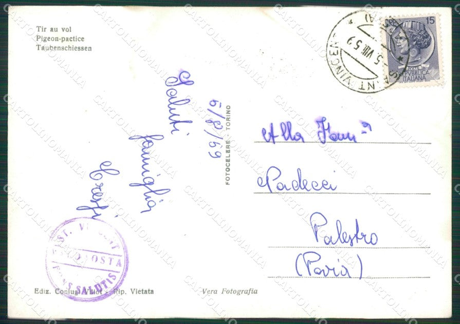 Aosta Saint Vincent Tiro a Volo Foto FG cartolina KV7328 – retro