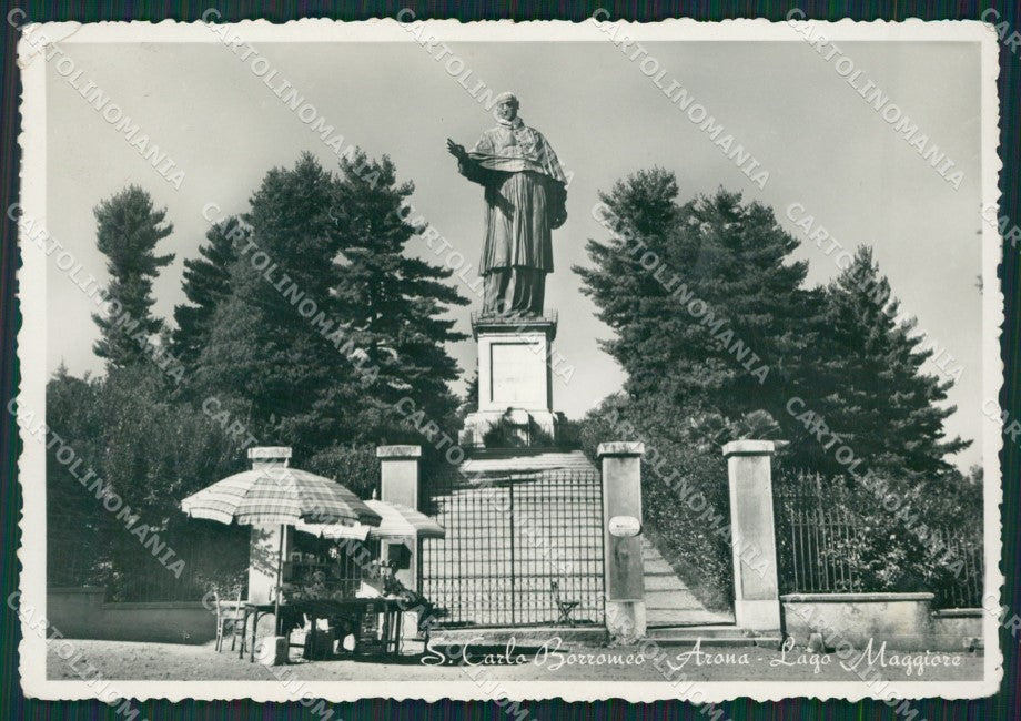 Novara Arona San Carlo Borromeo Lago Maggiore PIEGHINA Foto FG cartolina KV7344 – fronte