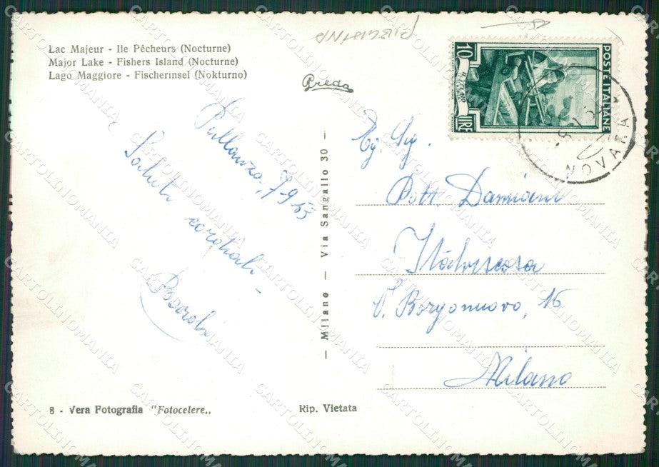 Verbania Stresa Isola Pescatori Lago Maggiore PIEGHINA Foto FG cartolina KV7372 – retro
