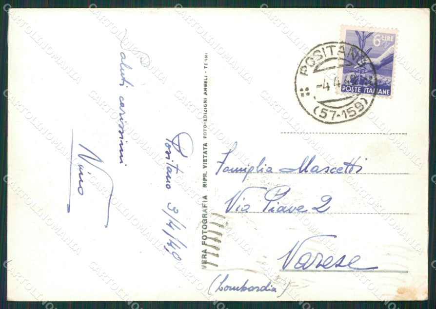 Salerno Positano Foto FG cartolina KV7384 – retro