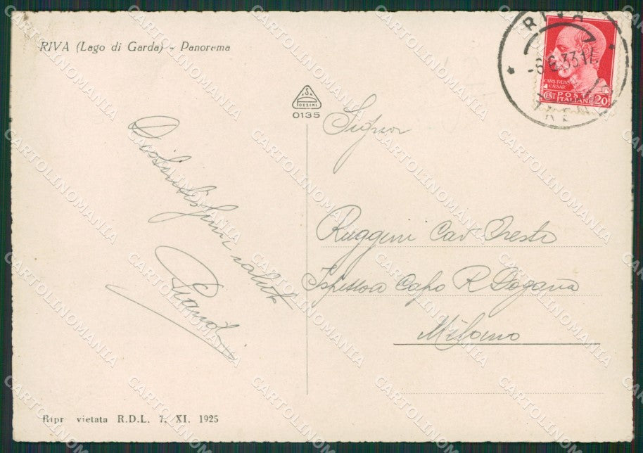 Trento Riva Lago di Garda Foto FG cartolina KV7385 – retro