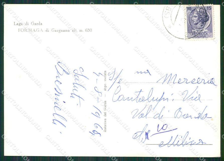 Brescia Gargnano Formaga Foto FG cartolina KV7407 – retro