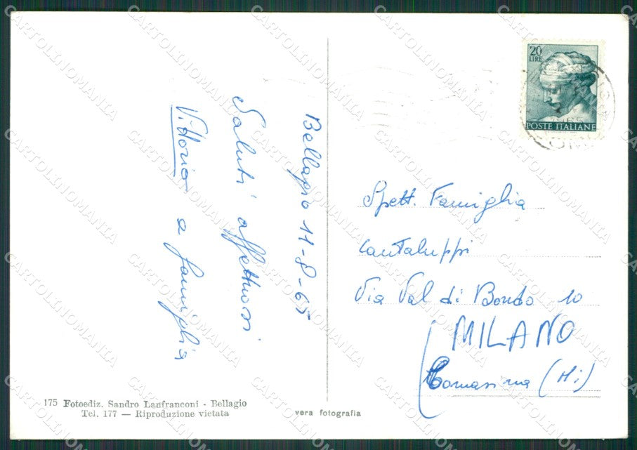 Como Bellagio Lago di Como Foto FG cartolina KV7413 – retro