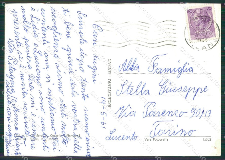Milano Monza Città Foto FG cartolina KV7419 – retro