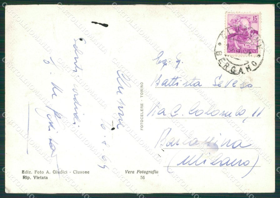 Bergamo Clusone PIEGHINE Foto FG cartolina KV7431 – retro