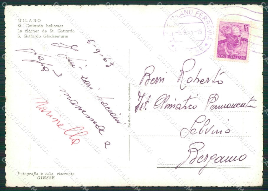 Milano Città MACCHIE Foto FG cartolina KV7433 – retro