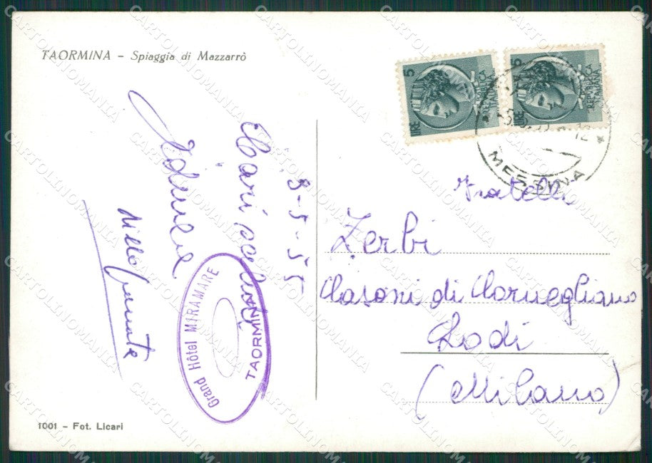 Messina Taormina PIEGHINE Foto FG cartolina KV7437 – retro