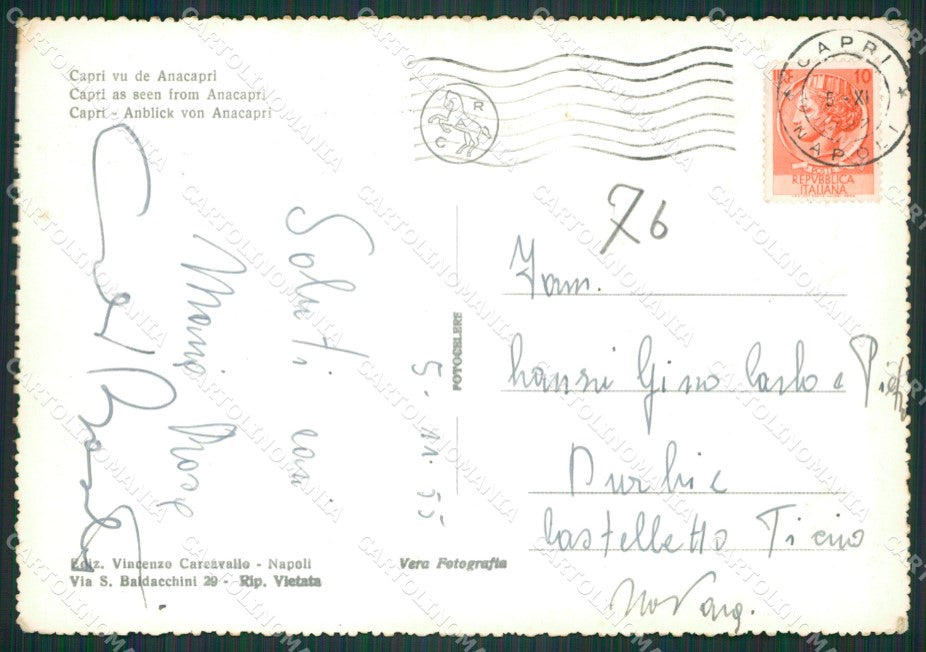 Napoli Capri Anacapri Foto FG cartolina KV7438 – retro