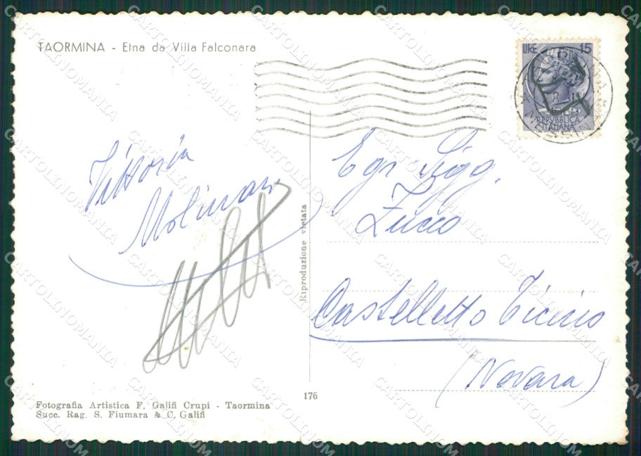 Messina Taormina Foto FG cartolina KV7440 – retro