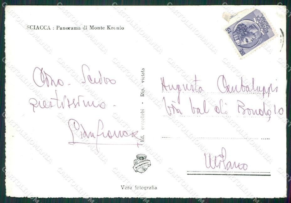 Agrigento Sciacca ABRASA PIEGHINE Foto FG cartolina KV7442 – retro