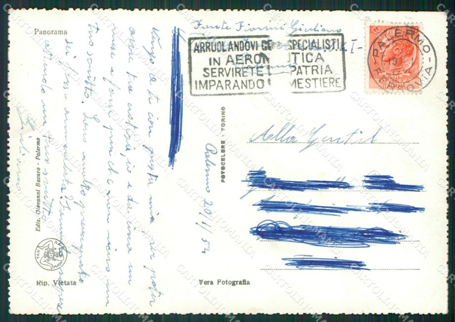 Palermo Città Foto FG cartolina KV7445 – retro