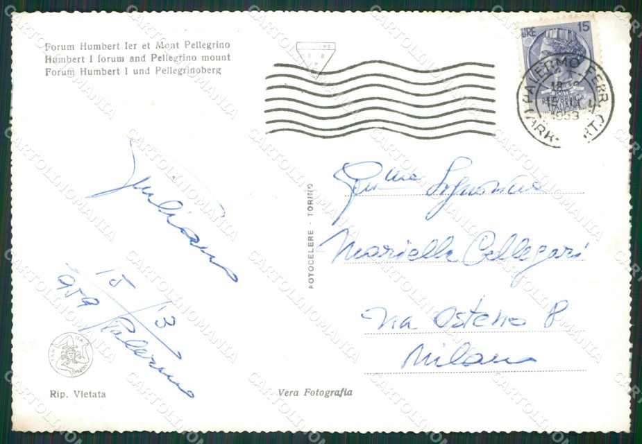 Palermo Città Monte Pellegrino Foto FG cartolina KV7454 – retro