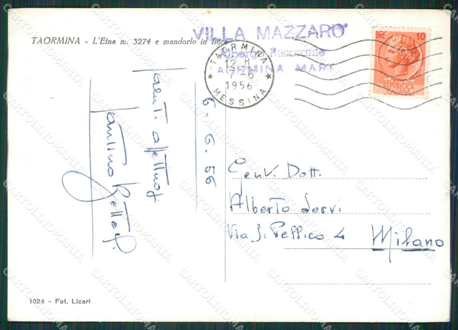 Messina Taormina Etna Foto FG cartolina KV7463 – retro