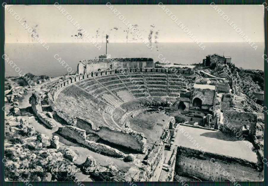 Messina Taormina Teatro Greco PIEGA Foto FG cartolina KV7479 – fronte