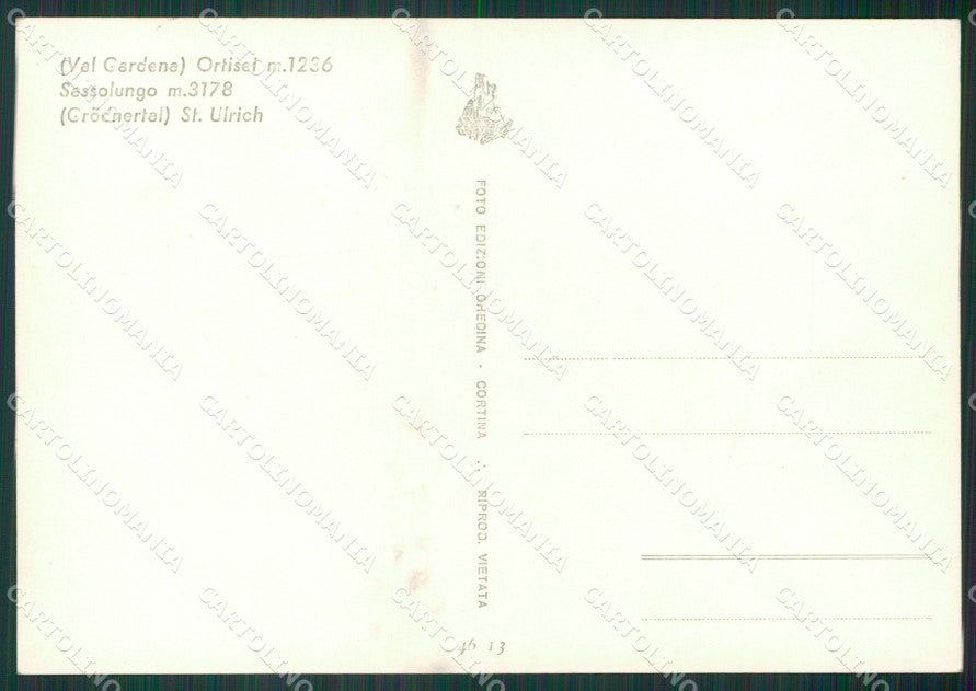 Bolzano Ortisei Foto FG cartolina KV7489 – retro