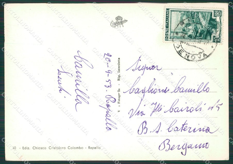 Genova Rapallo Castello Medioevale Foto FG cartolina KV7491 – retro