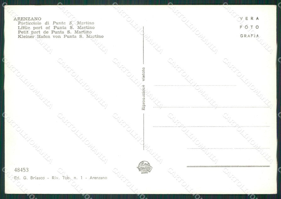 Genova Arenzano Barche Foto FG cartolina KV7497 – retro