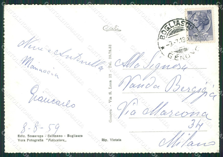 Genova Bogliasco Golfo Paradiso Foto FG cartolina KV7503 – retro