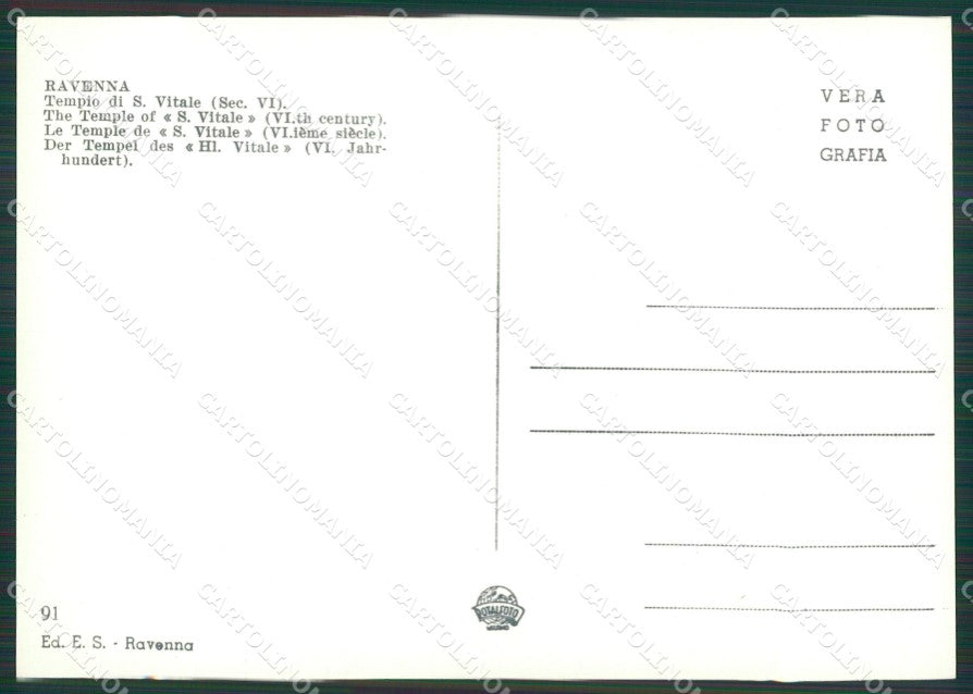 Ravenna Città Tempio San Vitale Foto FG cartolina KV7532 – retro
