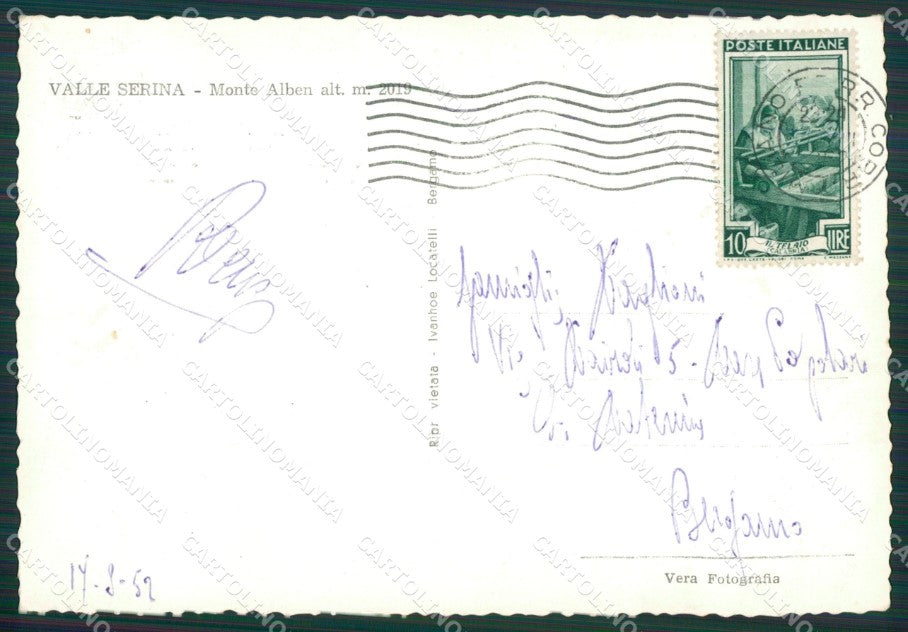 Bergamo Serina Monte Alben Foto FG cartolina KV7546 – retro