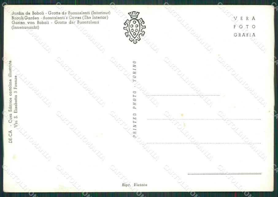 Firenze Città Boboli Grotta del Buontalenti Foto FG cartolina KV7547 – retro