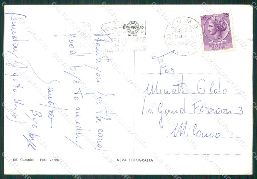 Como Città Villa Olmo Fontana STRAPPINO Foto FG cartolina KV7568 – retro