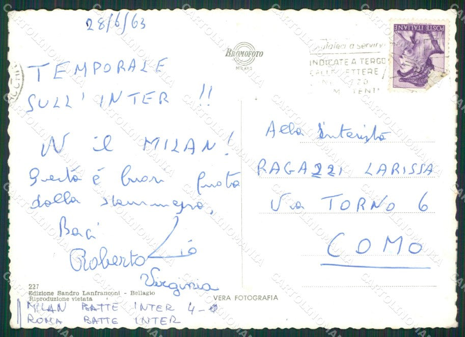 Como Lenno Punta Balbianello Lago di Como Foto FG cartolina KV7573 – retro
