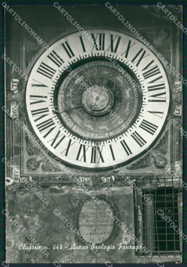 Bergamo Clusone Orologio Fanzago PIEGA Foto FG cartolina KV7578 – fronte