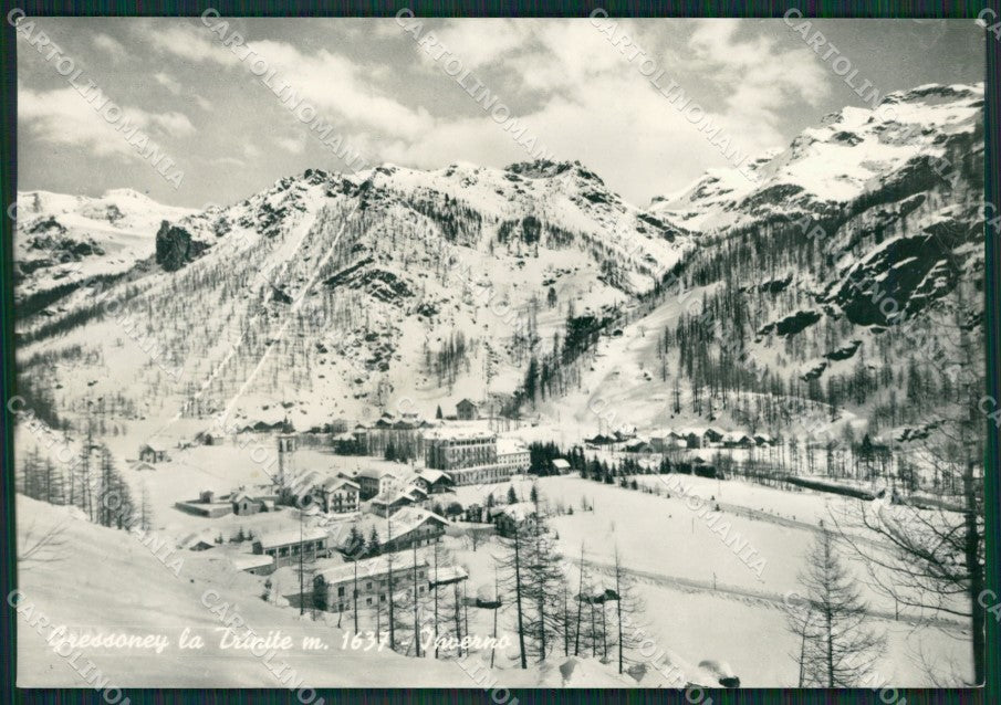 Aosta Gressoney La Trinité Nevicata Foto FG cartolina KV7591 – fronte