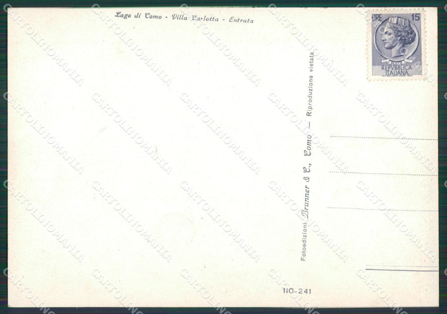 Como Tremezzo Villa Carlotta Lago di Como Foto FG cartolina KV7613 – retro