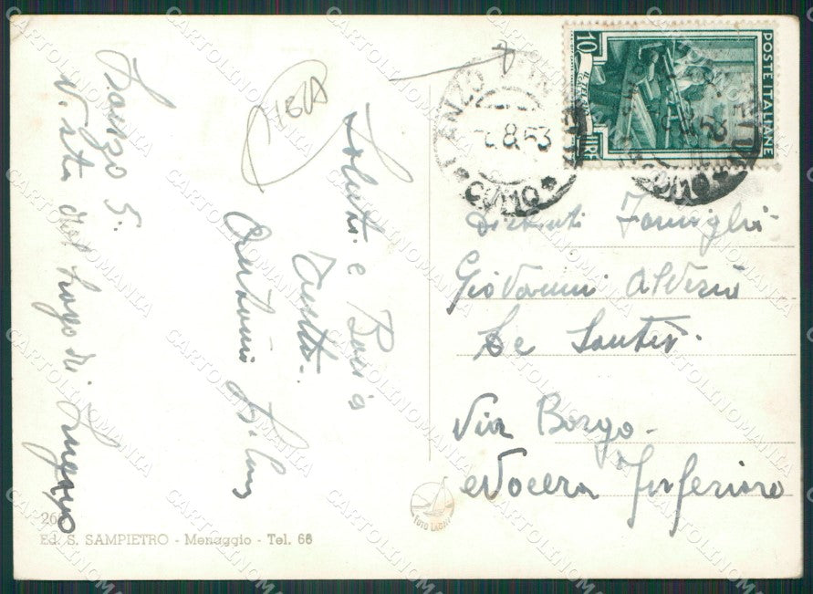 Como Lanzo Intelvi Lugano Lago di PIEGA Foto FG cartolina KV7638 – retro