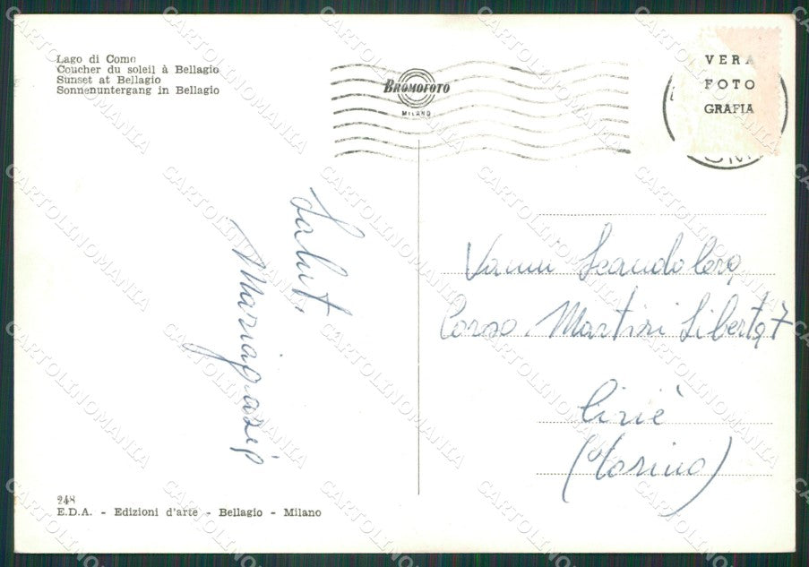 Como Bellagio Lago di Como Foto FG cartolina KV7646 – retro