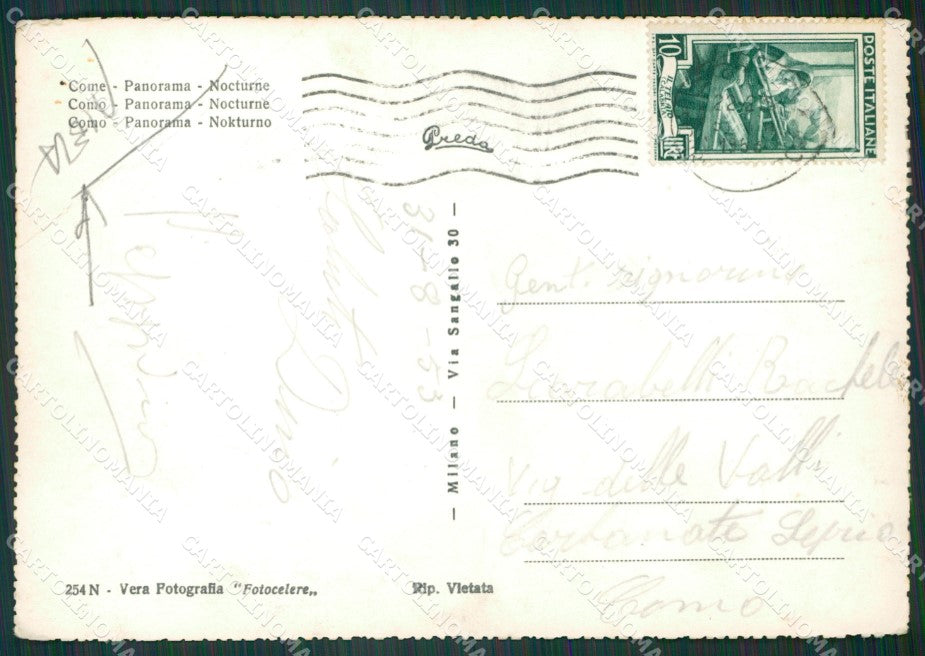 Como Città Lago di Como PIEGA Foto FG cartolina KV7668 – retro