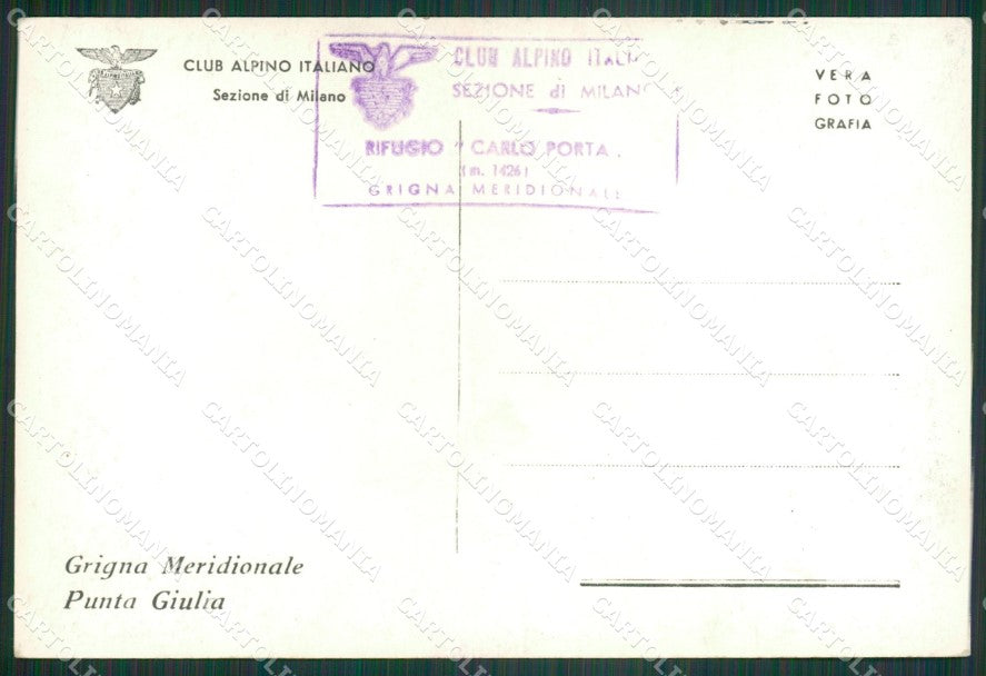Lecco Grigna Meridionale Punta Giulia Cai Foto FG cartolina KV7669 – retro