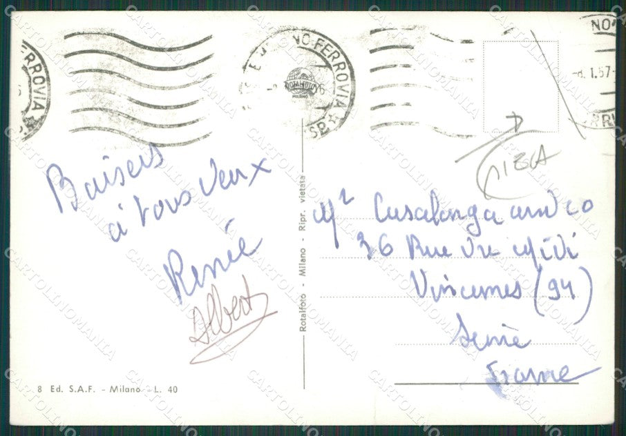 Como Menaggio Lago di Como PIEGA Foto FG cartolina KV7671 – retro