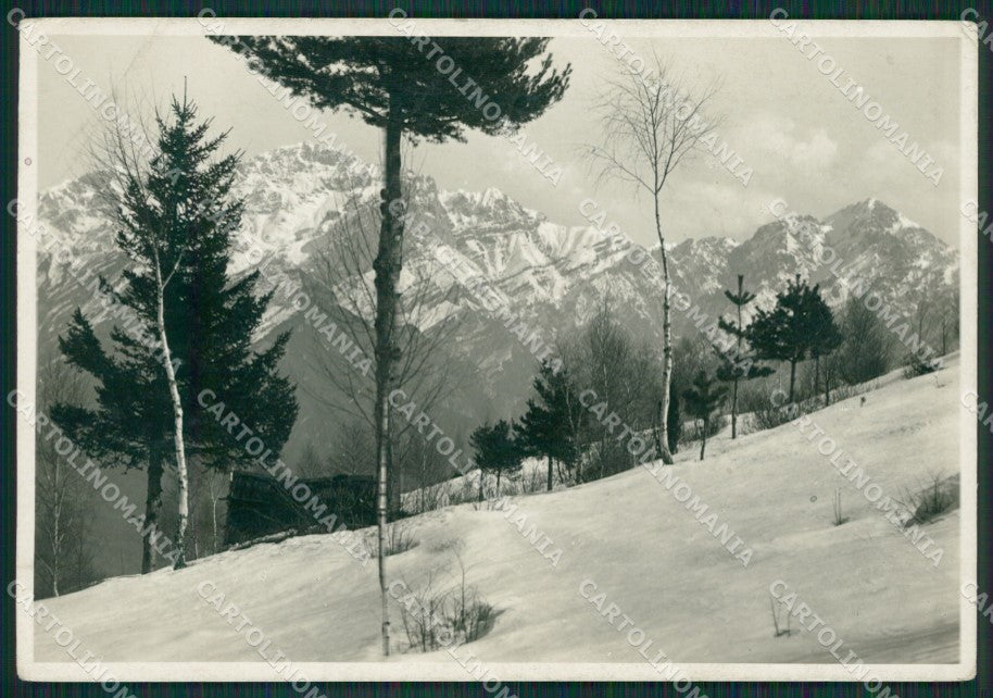 Lecco Prealpi Lariane Grigne Nevicata PIEGHE Foto FG cartolina KV7674 – fronte