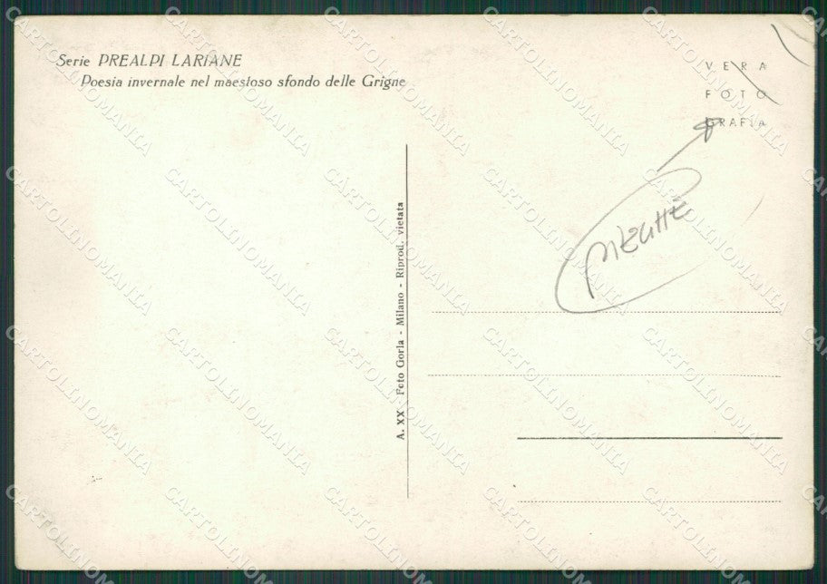 Lecco Prealpi Lariane Grigne Nevicata PIEGHE Foto FG cartolina KV7674 – retro