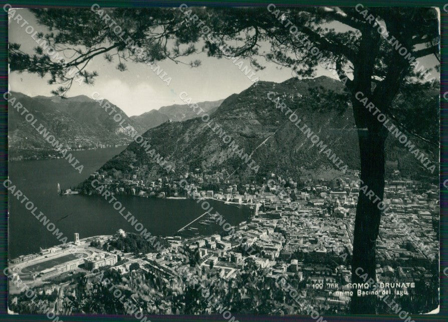 Como Brunate Lago di Como PIEGA StadioFoto FG cartolina KV7682 – fronte