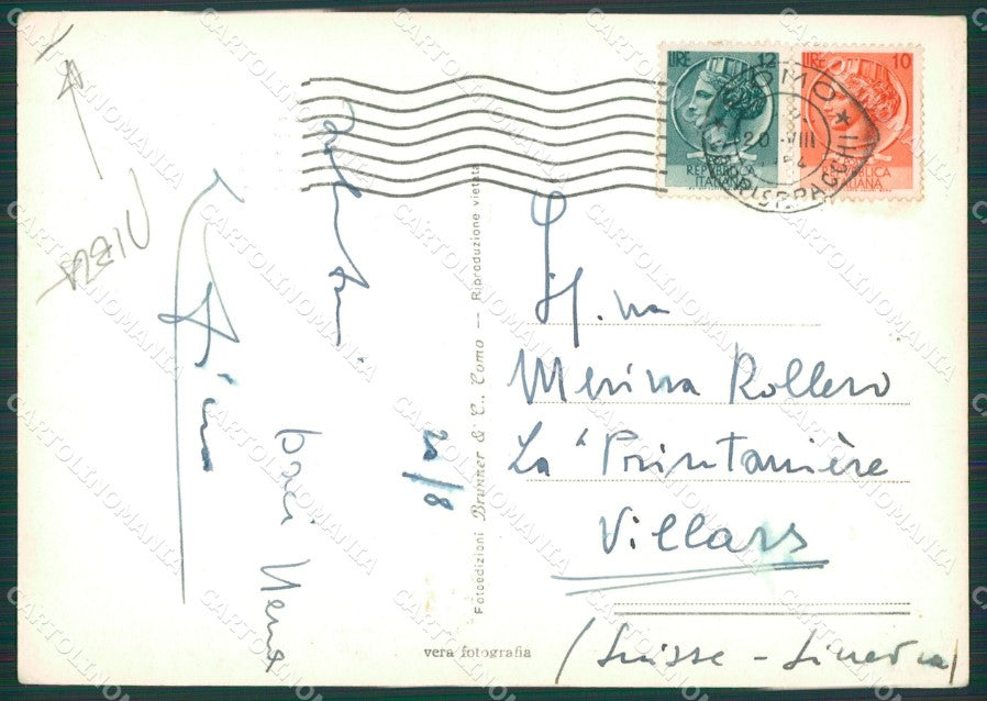 Como Brunate Lago di Como PIEGA StadioFoto FG cartolina KV7682 – retro