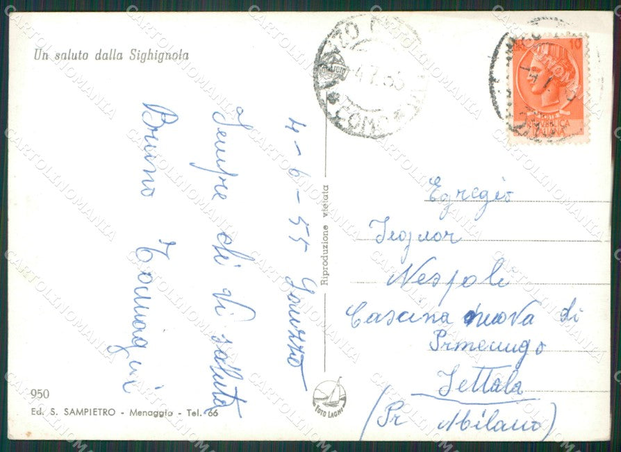 Como Lanzo Intelvi Sighignola Lago di Lugano Foto FG cartolina KV7696 – retro