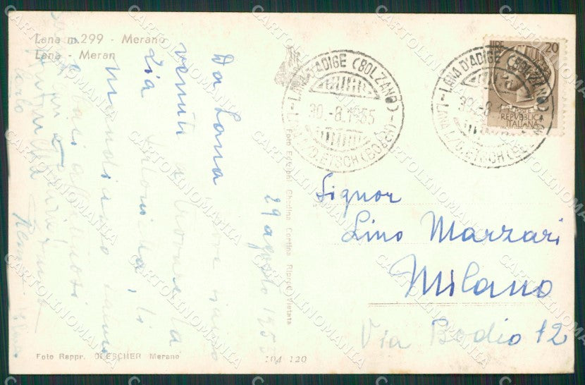 Bolzano Merano Lana Foto cartolina KV7712 – retro