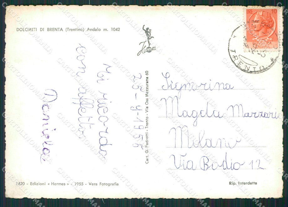 Trento Andalo Foto FG cartolina KV7719 – retro