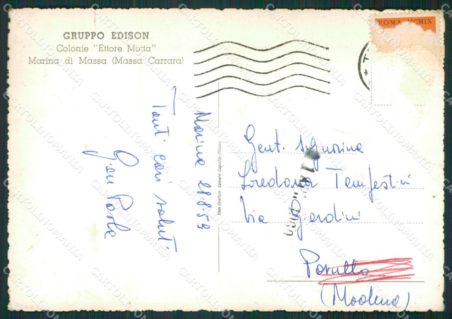 Massa Marina di Colonia PIEGA Foto FG cartolina KV7729 – retro