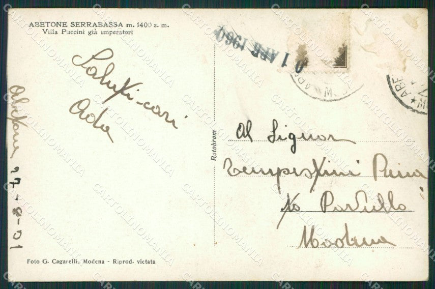Pistoia Abetone Serrabassa PIEGA Foto cartolina KV7730 – retro
