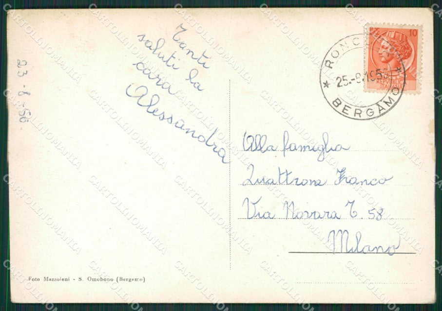 Bergamo Roncola San Bernardo FG cartolina KV7738 – retro